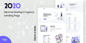 2020  Minimal Startup & Agency PSD Landing Page