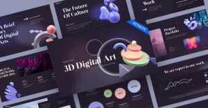3D Digital Art Creative Keynote Template - TemplateMonster