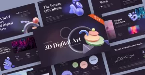 3D Digital Art Creative PowerPoint Template - TemplateMonster
