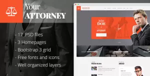 Attorneys - PSD template for law business