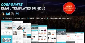 Corporate - responsive email newsletter templates with online Stampready & Mailchimp Builders Access
