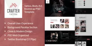 Crafter Tattoo - Body Art Bootstrap PSD Template