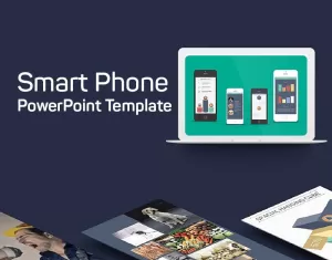 Flat - Smart Phone PowerPoint template - TemplateMonster