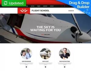 Flight School Moto CMS 3 Template