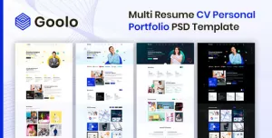 Goolo  Multi Resume Personal Portfolio PSD Template