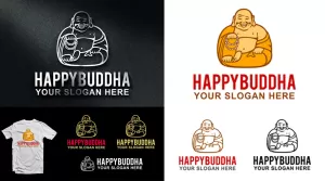 Happy - Buddha Logo - Logos & Graphics