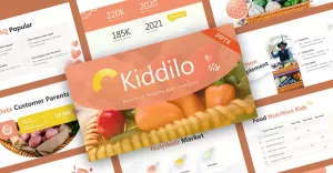 Kiddilo Healthy Food PowerPoint Template - TemplateMonster