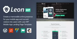 Leon - WordPress Mobile App Landing Page