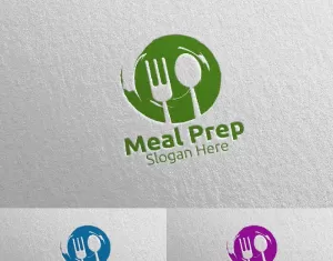Meal Prep Healthy Food 3 Logo Template - TemplateMonster