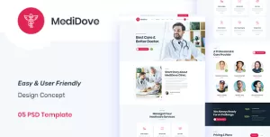 MediDove - Medical and Health PSD Template