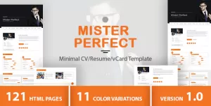 Mister Perfect - Minimal CV/Resume/vCard Template