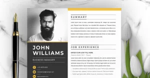 Modern Resume Template Format Editable CV Design