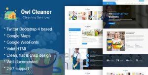 Owl Cleaner -  Cleaning Services HTML Website Template