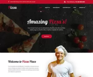 Pizza Ordering WordPress theme for pizzerias food delivery and restaurant