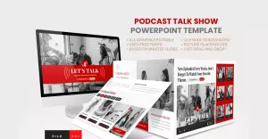 Podcast Talk show powerpoint Template - TemplateMonster