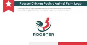 Rooster Chicken Poultry Animal Farm Logo - TemplateMonster