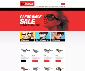 Stylish Sunglasses Store ZenCart Template