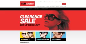 Stylish Sunglasses Store ZenCart Template - TemplateMonster