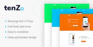 TenZo - Mobile App Landing Page PSD Template