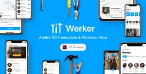 Werker - Adobe XD Handyman & Workman App