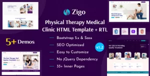 Zigo - Physical Therapy Medical Clinic HTML Template