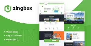 Zingbox – Wind & Solar Energy XD Template