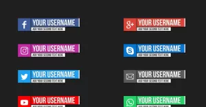 16 Social Media Lower Thirds - Motion Graphic Template for Premiere Pro