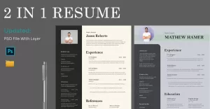 2 in 1 Bundle Resume Template