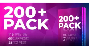200+ Pack: Transitions, Color, Text Premiere Pro Template