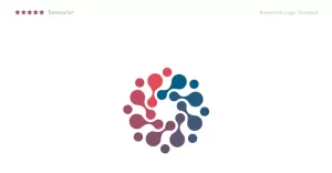 Abstract round dot logo concept for renewable energy and environment innovative technology.