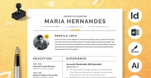 Accountant CV Template, Professional Resume Template
