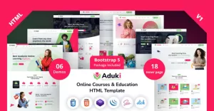 Aduky - Online Courses and Education HTML Template