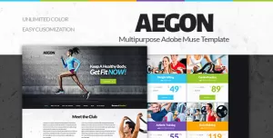 Aegon -  Gym/Fitness Club Adobe Muse Template
