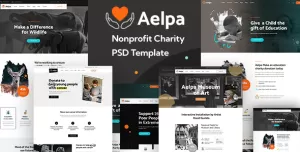 Aelpa - Nonprofit Charity PSD Template