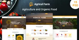 AgriculFarm - Agriculture & Organic Food PSD Template