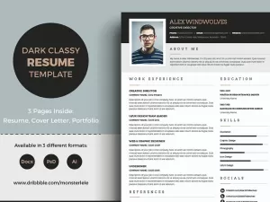 Alex Windwolves - Dark Classy Resume - TemplateMonster
