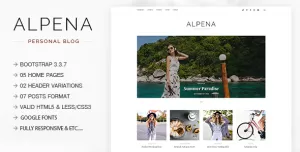 Alpena - Fashion, Lifestyle, Traveler & Storyteller Responsive Blogging Template