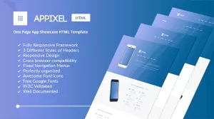 Appixel - One Page App Showcase HTML Template - Themes ...