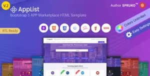 Applist - App Marketplace HTML Template