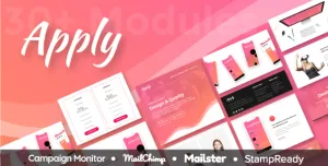 Apply - Responsive Email for App 30+ Modules - StampReady Builder + Mailster & Mailchimp Editor