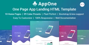 AppOne - App Landing HTML Template
