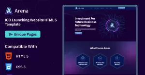 Arena ICO Launching HTML5 Bootstrap Website Template
