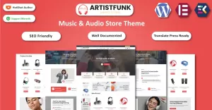 Artist Funk - Music & Audio Store WooCommerce Elementor Template