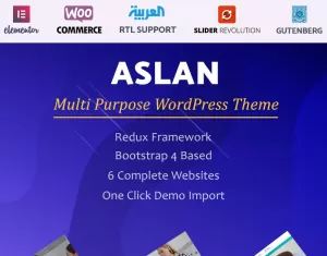 Aslan  Multi-Purpose Elementor WordPress Theme