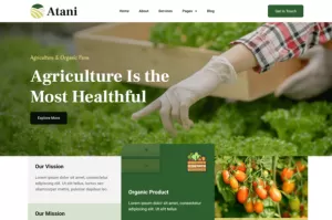 Atani - Agriculture & Organic Farm Elementor Pro Template Kit