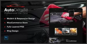 AutoDétaillé - Vehicle Detailing and Cleaning Products Store PSD Template
