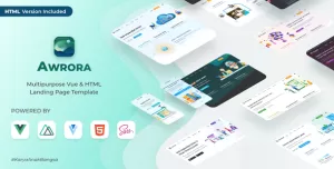 Awrora - Multipurpose Vue HTML Landing Page Template