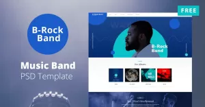 B-Rock Band - Music Band Website Free PSD Template