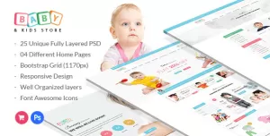 Baby & Kids Store eCommerce PSD Template
