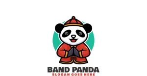Band Panda Mascot Cartoon Logo